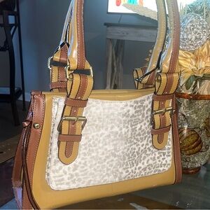 ANTONIO MELANI Brown and Tan Satchel